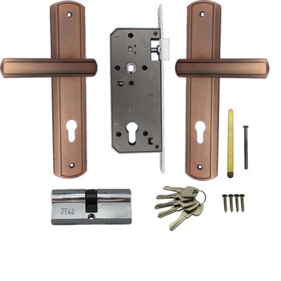 KENYOS锌合金光板红古铜执手锁 机械门锁的品质与设计典范